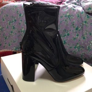 Black Patent Heeled Boots